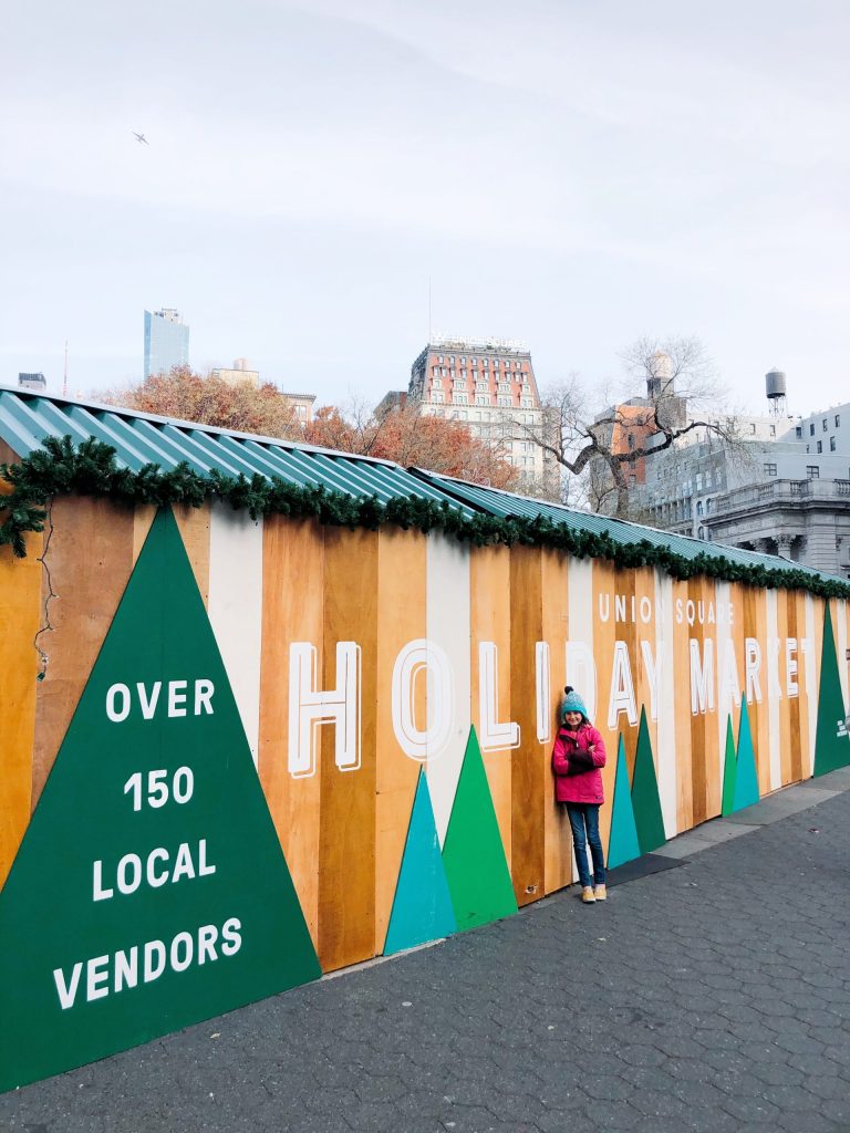 Union Square Holiday Market. Thanksgiving Weekend in NYC with Kids 