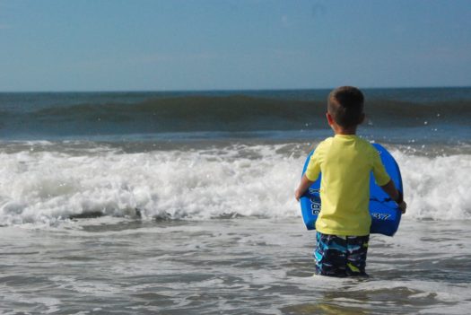 boogie boarding. overcoming fear of open water