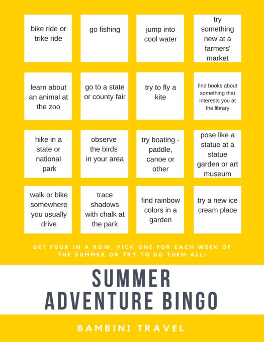 Summer Adventure Bingo #freeprintable #summer #thingstodo #summerfun