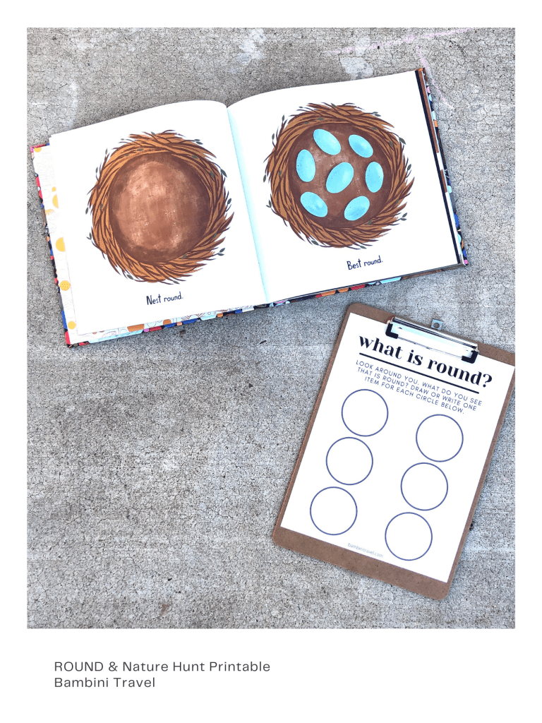 Round Nature Hunt for Toddlers and Preschoolers with Free Printable from Bambini Travel